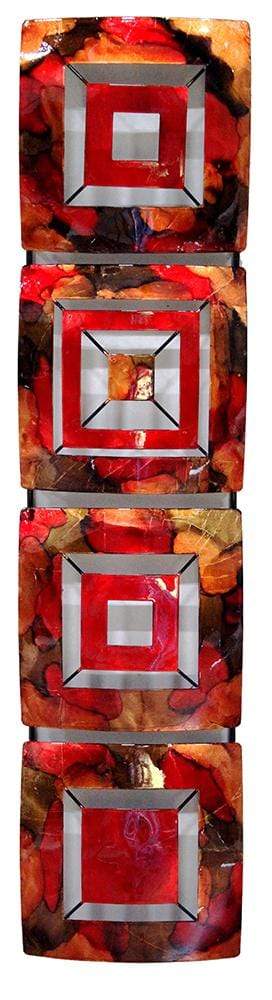 Walls Metal Wall Decor - 8" X 2'.75" X 32'.5" Copper, Red And Gold Metal Vertical Panel Wall Decor HomeRoots