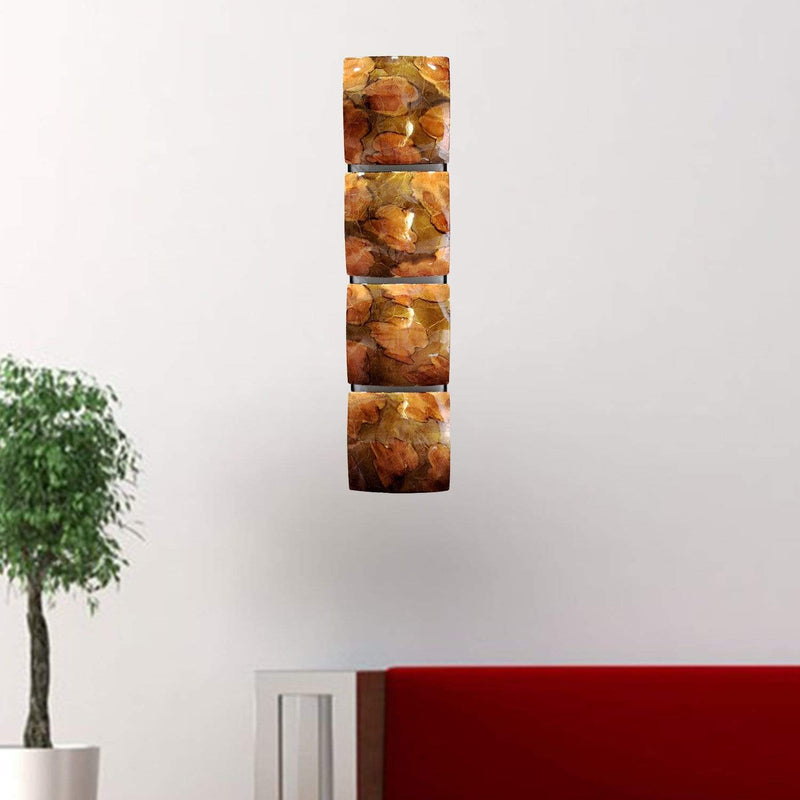 Walls Metal Wall Decor - 8" X 2'.75" X 32" Copper, Brown And Orange Metal Vertical Panel Wall Decor HomeRoots