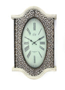 Walls Modern Wall Clock - 20" x 30.5" x 2.5" Brown & White, Vintage - Wall Clock HomeRoots