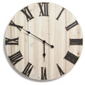 Walls Modern Wall Clock - 28" X 1.75" X 28" Distressed White Wood Wall Clock HomeRoots