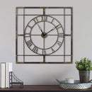 Walls Modern Wall Clock - 29.92" X 1.38" X 29.92" Antique Black Large Industrial Wall Clock HomeRoots