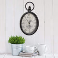 Walls Modern Wall Clock - 6.75" X 2" X 11.5" Antique Black Oval Wall Clock HomeRoots