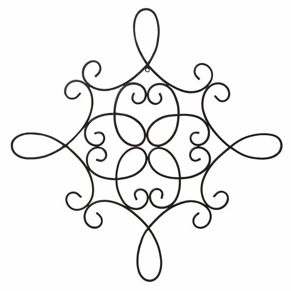 Walls Modern Wall Decor - 23.43" X 0.39" X 23.43" Espresso Traditional Scroll Medallion Wall Decor HomeRoots