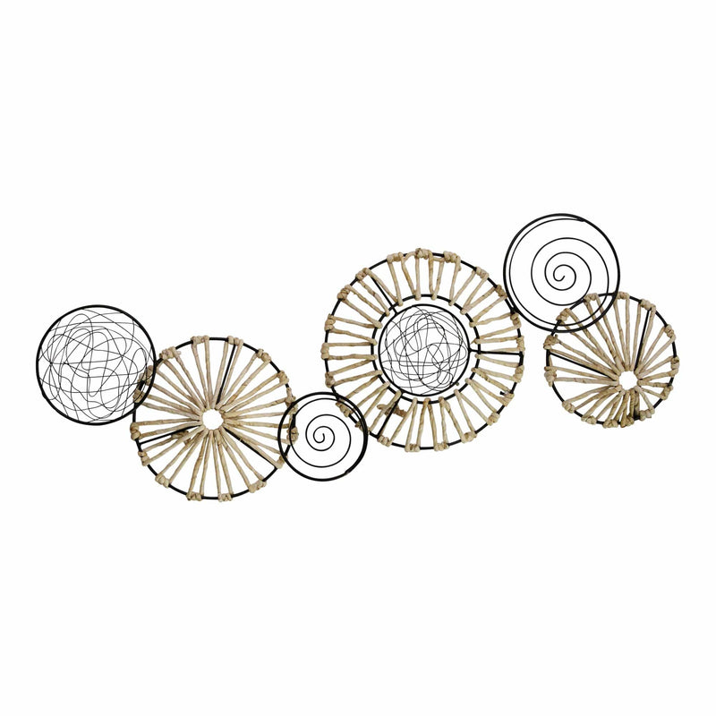 Walls Modern Wall Decor - 37" X 2.25" X 15.5" Multi Metal Rattan Wall Decor HomeRoots