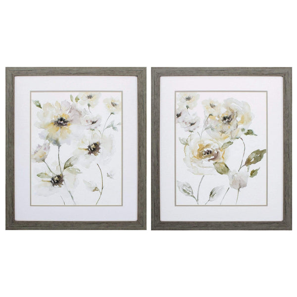Walls Picture Frame Collage Wall - 24" X 28" Woodtoned Frame Translucent Garden (Set of 2) HomeRoots