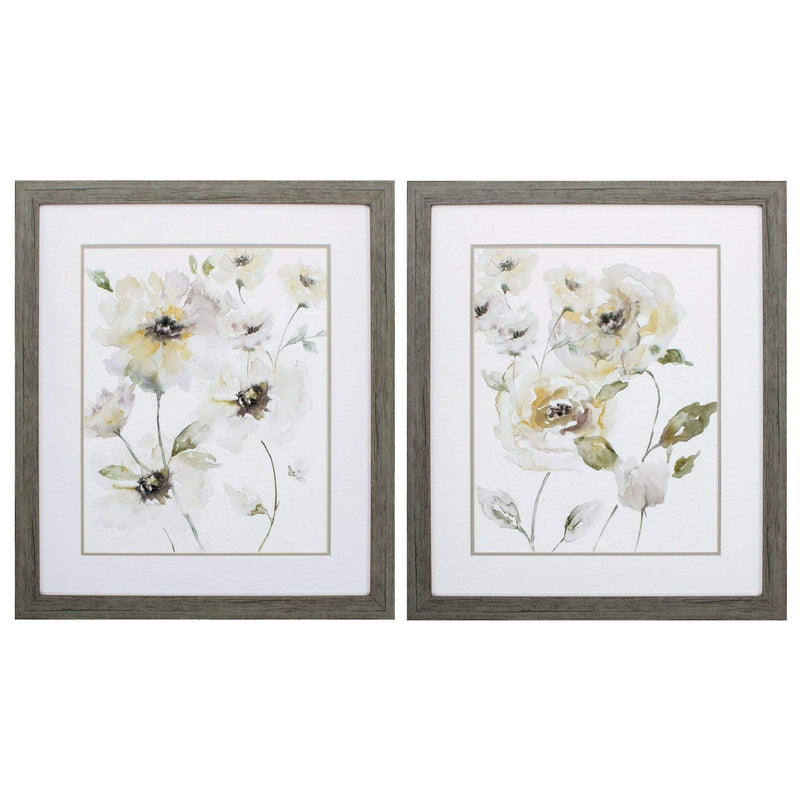 Walls Picture Frame Collage Wall - 24" X 28" Woodtoned Frame Translucent Garden (Set of 2) HomeRoots