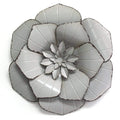 Walls Rustic Wall Decor - 10.75" X 1.75" X 11.75" Gray Metal Flower Wall Decor HomeRoots