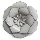Walls Rustic Wall Decor - 10.75" X 1.75" X 11.75" Gray Metal Flower Wall Decor HomeRoots