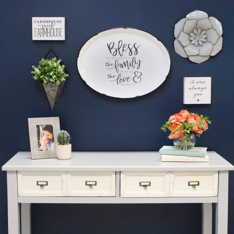 Walls Rustic Wall Decor - 10.75" X 1.75" X 11.75" Gray Metal Flower Wall Decor HomeRoots