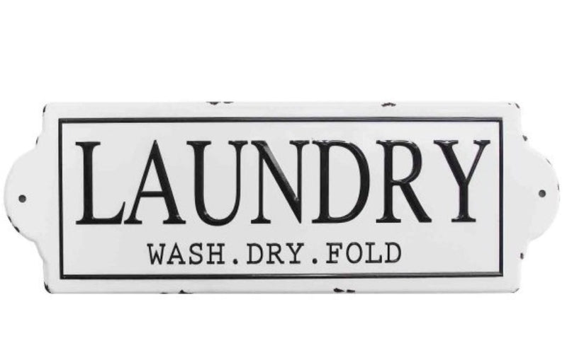 Walls Rustic Wall Decor - 10" X 0.51" X 28" White Laundry Wall Decor HomeRoots