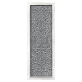 Walls Rustic Wall Decor - 12" X 1.25" X 34" Distressed White Metal Embossed Panel Wall Decor HomeRoots