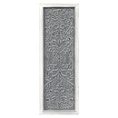 Walls Rustic Wall Decor - 12" X 1.25" X 34" Distressed White Metal Embossed Panel Wall Decor HomeRoots