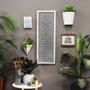 Walls Rustic Wall Decor - 12" X 1.25" X 34" Distressed White Metal Embossed Panel Wall Decor HomeRoots