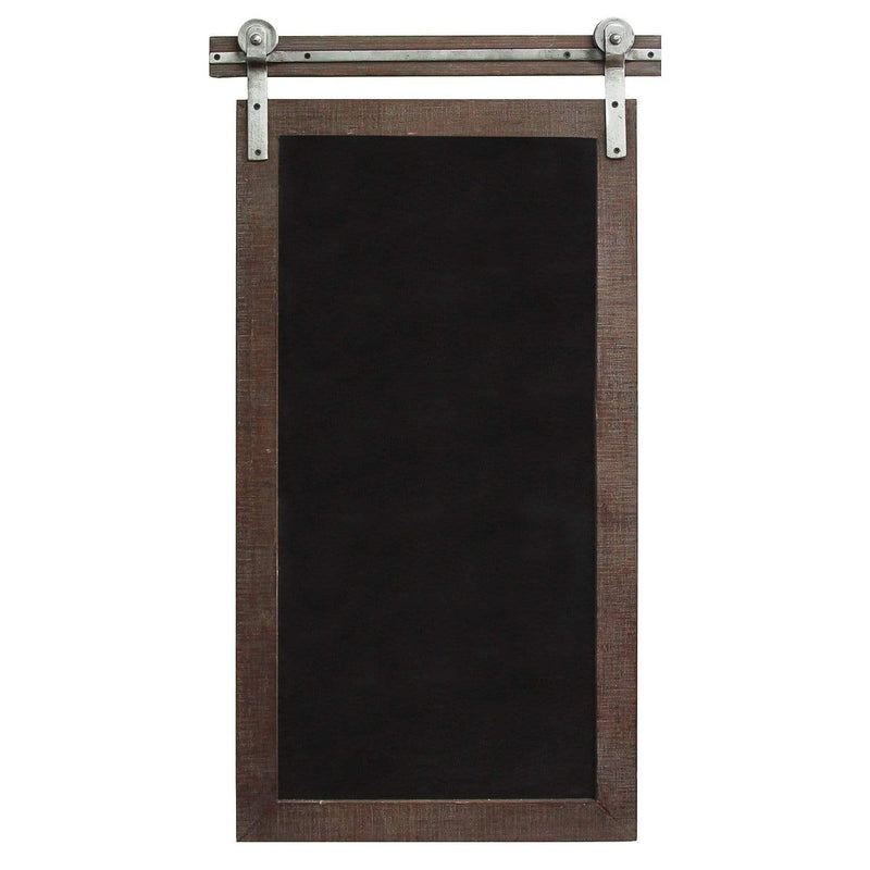Walls Rustic Wall Decor - 16.75" X 1.75" X 31" Dark Natural Wood Farmhouse Chalkboard Wall Decor HomeRoots