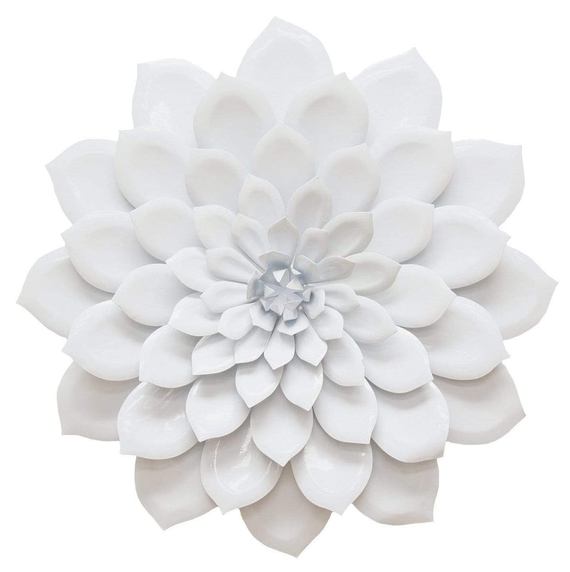 Walls Rustic Wall Decor - 19.88" X 3.35" X 19.88" Layered White Flower Wall Decor HomeRoots