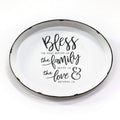 Walls Rustic Wall Decor - 20.47" X 1.77" X 15.55" White Bless, Family And Love Plate Wall D√©cor HomeRoots