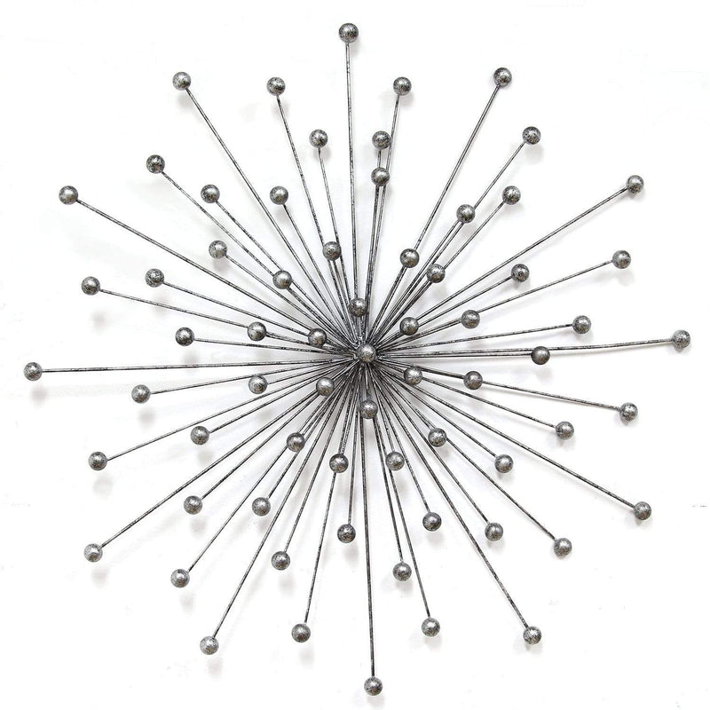 Walls Rustic Wall Decor - 27.98" X 1.77" X 27.98" Silver Burst Wall Decor HomeRoots