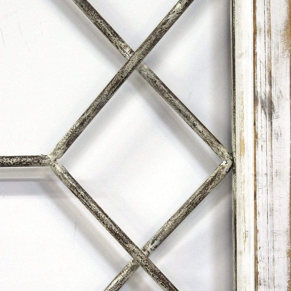 Walls Rustic Wall Decor - 39.37" X 1.18" X 19.69" Distressed White Window Panel Wall Decor HomeRoots