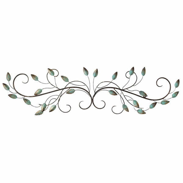 Walls Rustic Wall Decor - 40" X 1" X 10" Patina Scroll Leaf Wall Decor HomeRoots