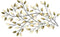 Walls Rustic Wall Decor - 60" X 1.25" X 2" Brushed Gold Flowing Leaves Wall Decor HomeRoots