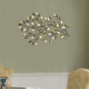 Walls Rustic Wall Decor - 60" X 1.25" X 2" Brushed Gold Flowing Leaves Wall Decor HomeRoots