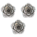 Walls Rustic Wall Decor - 8.25" X 1" X 8.25" 3Pcs Silver Metal Wall Flowers HomeRoots