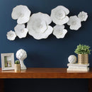 Walls Wall Art Decor - 40.75" X 2.95" X 17.32" White Lily Pad Metal Wall Art HomeRoots