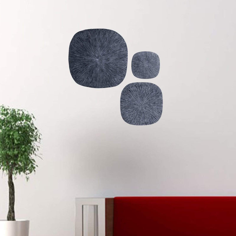 Walls Wall Decor Ideas - 1" x 14" x 14" Gray Sandstone, Ribbed Square - Wall Decor HomeRoots