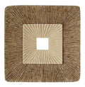 Walls Wall Decor Ideas - 1" x 19" x 19" Brown, Concave Square, Double Layer Ribbed - Wall Plaque HomeRoots