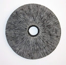Walls Wall Decor Ideas - 1" x 20" x 20" Gray, Sandstone, Ribbed Round, Middle Hole - Wall Decor HomeRoots
