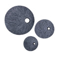 Walls Wall Decor Ideas - 1" x 20" x 20" Gray, Sandstone, Ribbed Round, Top Hole - Wall Decor HomeRoots