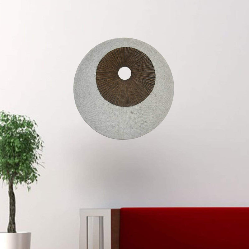 Walls Wall Decor Ideas - 1" x 26" x 26" Brown & Gray, Round, Double Layer Ribbed - Wall Decor HomeRoots