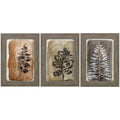 Walls Wall Frame Decor - 11" X 15" Woodtoned Frame Sepia Leaves II (Set of 3) HomeRoots