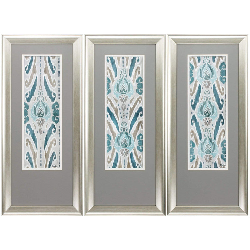 Walls Wall Picture Frames - 13" X 29" Brushed Silver Frame Flourish (Set of 3) HomeRoots