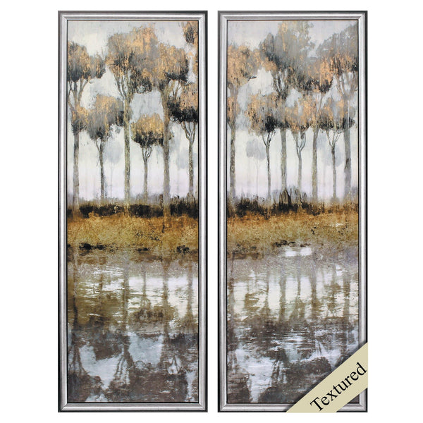 Walls Wall Picture Frames - 13" X 36" Silver Frame Mozambique (Set of 2) HomeRoots