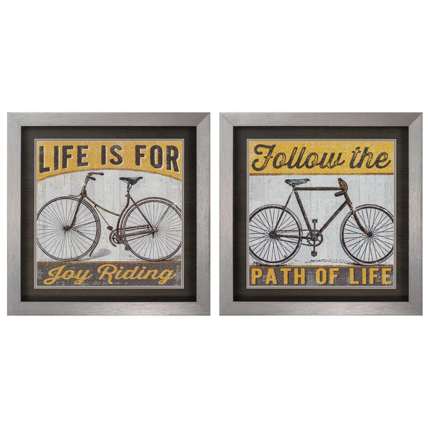 Walls Wall Picture Frames - 24" X 24" Silver Frame Joy Ride (Set of 2) HomeRoots