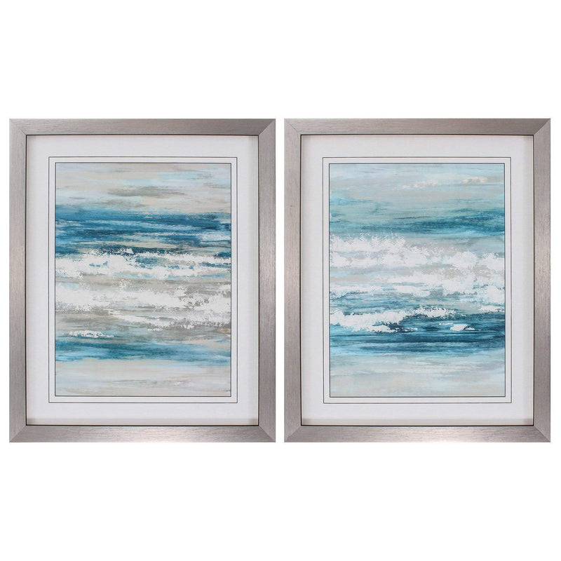 Walls Wall Picture Frames - 26" X 32" Silver Frame At The Shore (Set of 2) HomeRoots