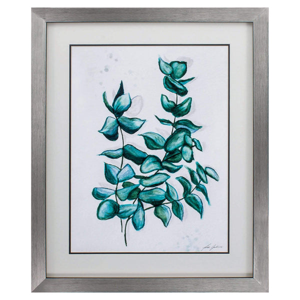 Walls Wall Picture Frames - 26" X 32" Silver Frame Green Fronds I HomeRoots