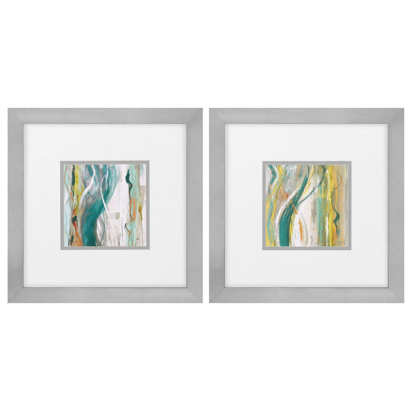 Walls Wall Picture Frames - 28" X 28" Silver Frame Coastal Bossa Nova (Set of 2) HomeRoots