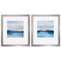 Walls Wall Picture Frames - 29" X 32" Silver Frame Dreaming Blue (Set of 2) HomeRoots