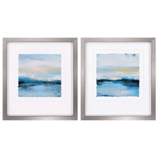 Walls Wall Picture Frames - 29" X 32" Silver Frame Dreaming Blue (Set of 2) HomeRoots