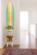 Walls Wood Wall Art - 18" x 1" x 76" Wood, Green, Malibu Surfboard Wall Art features HomeRoots