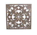 Walls Wood Wall Decor - 1.25" x 46.5" x 46.5" Brown/Dark Bronze, Vintage, Floral - Wall Plaque HomeRoots