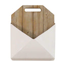 Walls Wood Wall Decor - 10.5" X 3" X 13" White Mdf With Wood Veneer Metal Wall Mailbox HomeRoots