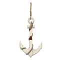 Walls Wood Wall Decor - 12.6" X 1.77" X 22.83" White Nautical Anchor Wall Decor HomeRoots