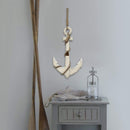 Walls Wood Wall Decor - 12.6" X 1.77" X 22.83" White Nautical Anchor Wall Decor HomeRoots