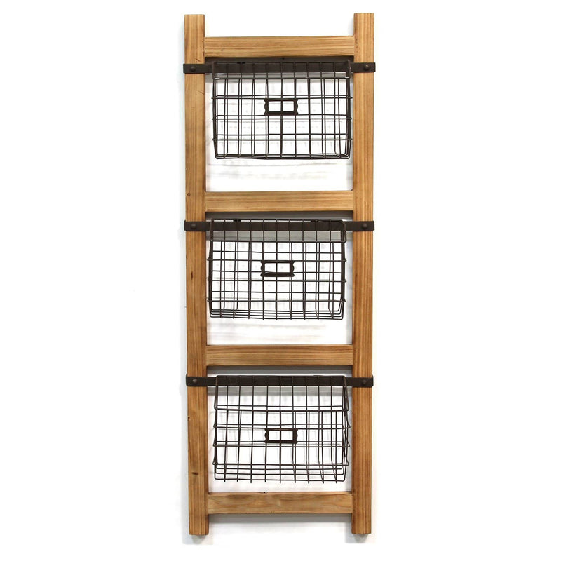 Walls Wood Wall Decor - 14.75" X 6.5" X 41" Natural Wood Black Wood Metal Wall Decor HomeRoots