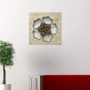 Walls Wood Wall Decor - 14" X 1.25" X 14" Natural Wood Rustic Flower Wall Decor HomeRoots