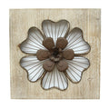 Walls Wood Wall Decor - 14" X 1.5" X 14" Natural Wood Rustic Flower Wall Decor HomeRoots