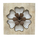 Walls Wood Wall Decor - 14" X 1.5" X 14" Natural Wood Rustic Flower Wall Decor HomeRoots
